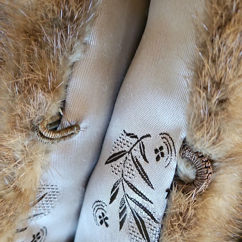 Vintage real mink shawl wrap with pockets S/M